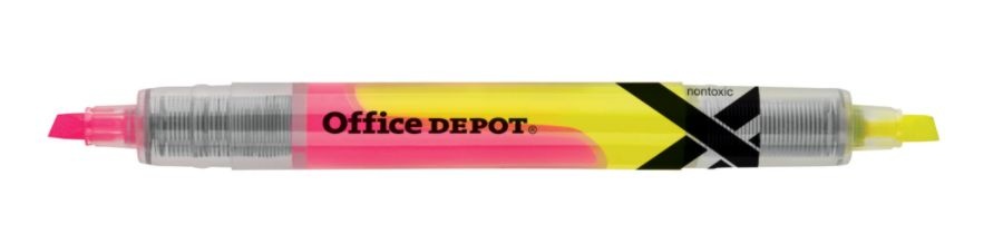 slide 6 of 7, Office Depot Brand Dual-End Pen-Style Highlighters, Chisel Point, Assorted Colors, Pack Of 5, 5 ct