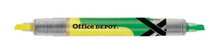 slide 6 of 7, Office Depot Brand Dual-End Pen-Style Highlighters, Chisel Point, Assorted Colors, Pack Of 5, 5 ct