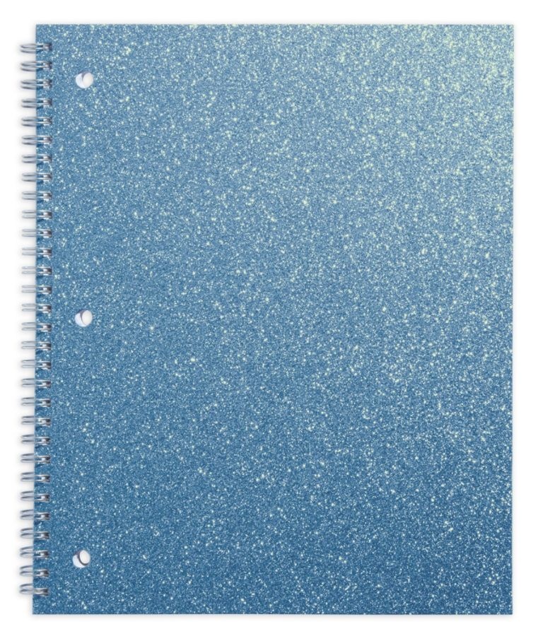 slide 2 of 4, Office Depot Brand Glitter 3-Hole-Punched Notebook, 8'' X 10 1/2'', Wide Ruled, 160 Pages (80 Sheets), Assorted Colors, 80 ct