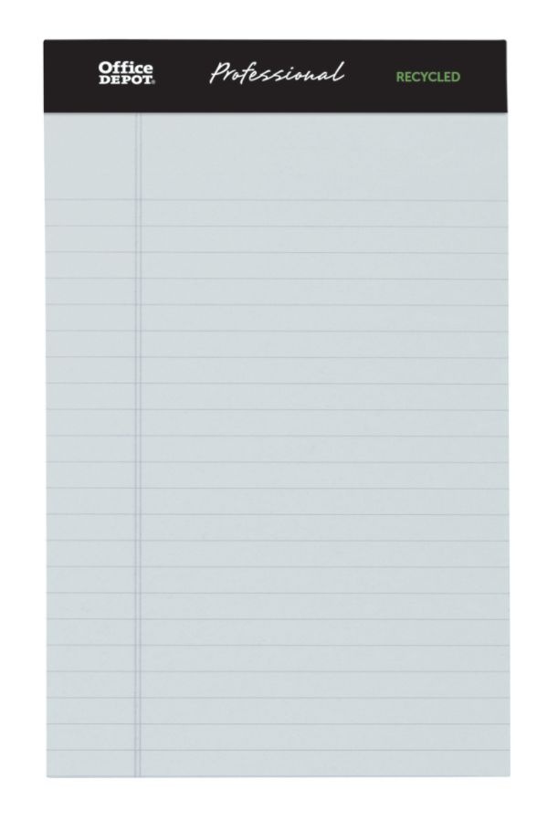 slide 3 of 4, Office Depot Brand Professional Legal Pad, 5'' X 8'', Assorted Colors, Narrow Ruled, 50 Sheets, 6 Pads/Pack, 50 ct