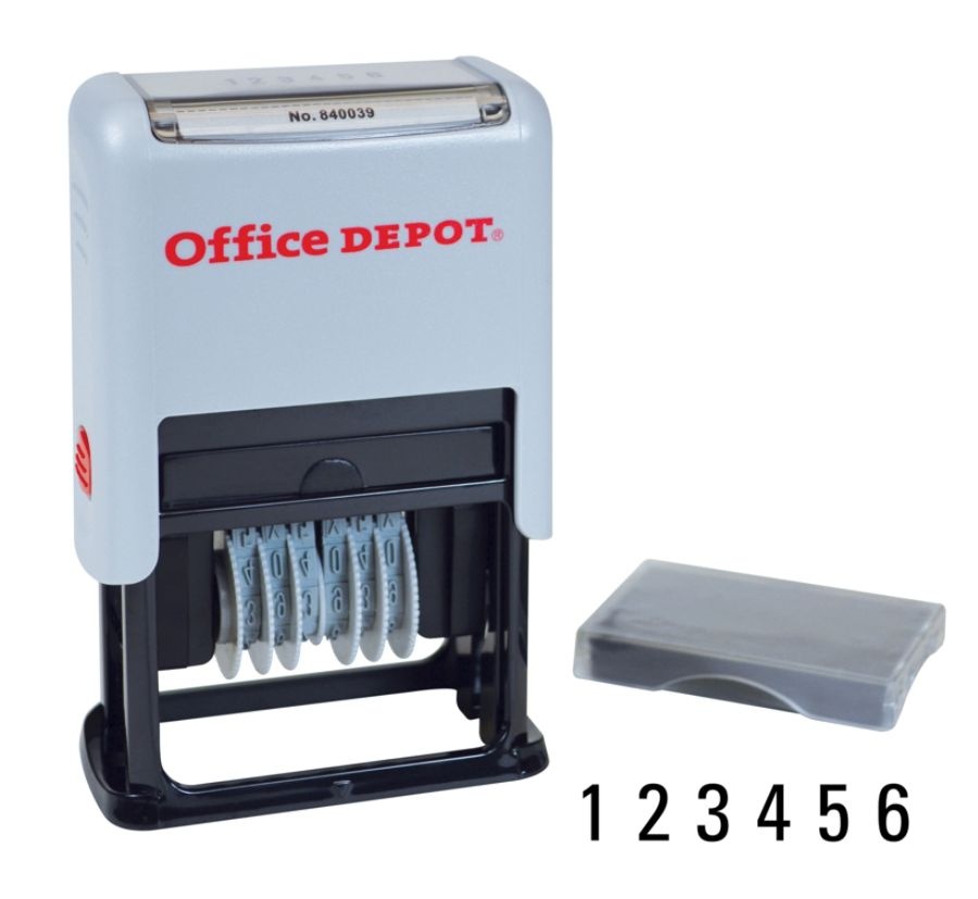 slide 2 of 2, Office Depot Brand Self-Inking Numberer, Black, 1 ct