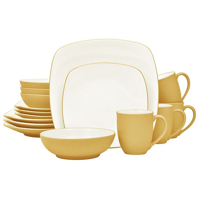 slide 1 of 1, Noritake Colorwave Square Dinnerware Set - Mustard, 16 ct