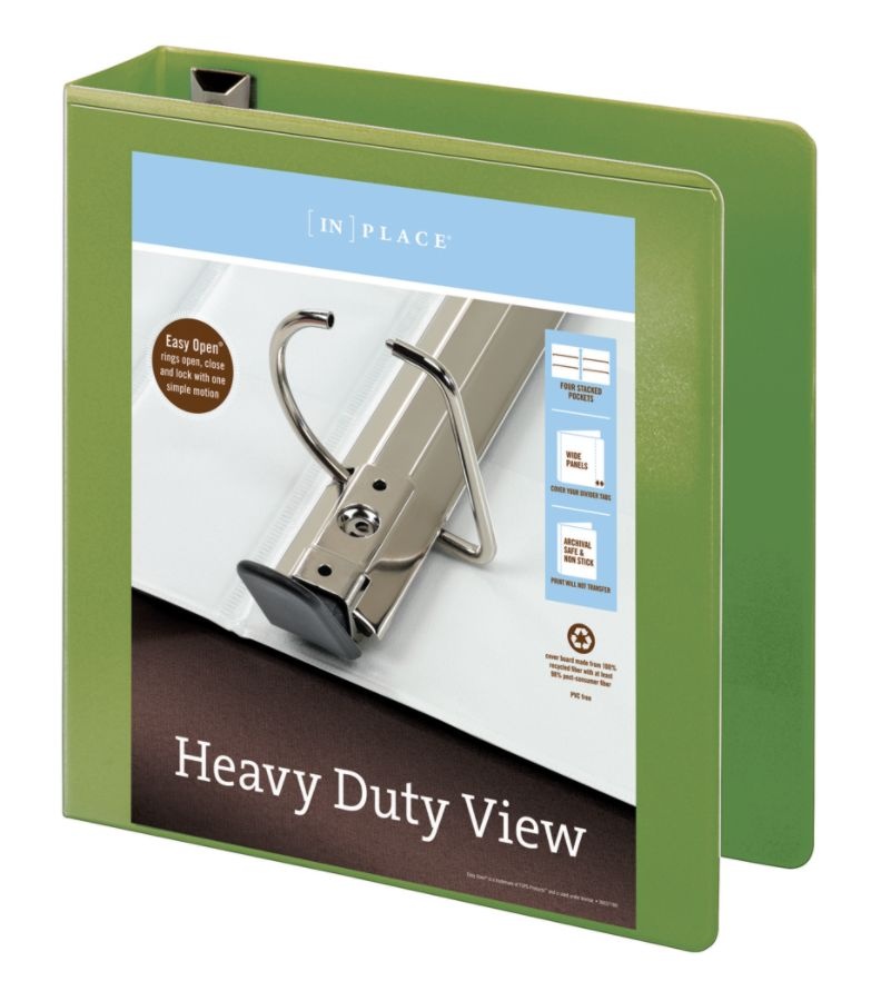 slide 3 of 5, Office Depot Brand Heavy-Duty D-Ring View Binder, 2'' Rings, Army Green, 1 ct