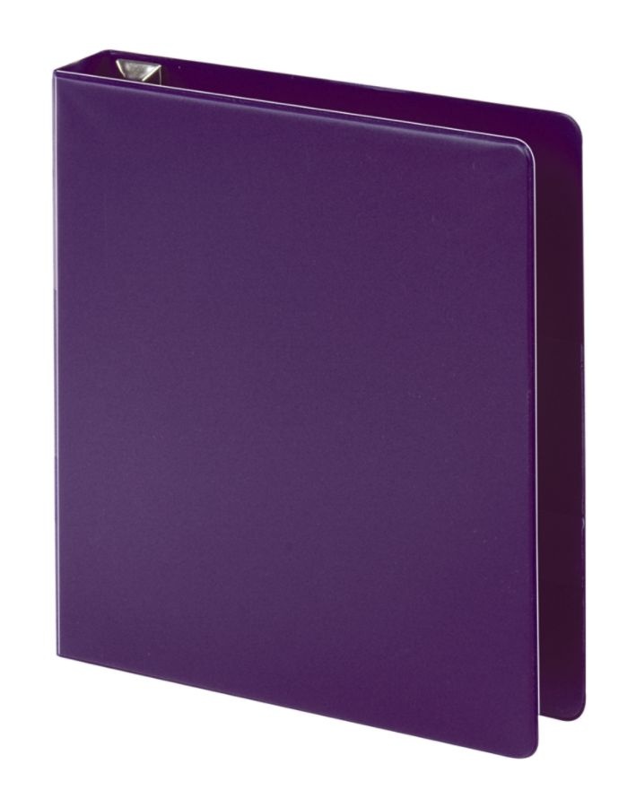 slide 4 of 5, Office Depot Brand Heavy-Duty D-Ring Binder, 1 1/2'' Rings, Purple, 1 ct