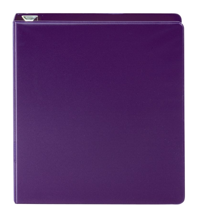 slide 2 of 5, Office Depot Brand Heavy-Duty D-Ring Binder, 1 1/2'' Rings, Purple, 1 ct