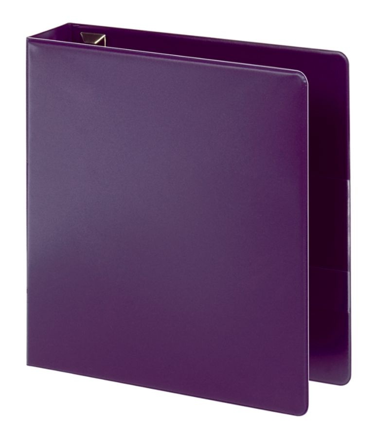 slide 2 of 5, Office Depot Brand Heavy-Duty D-Ring Binder, 2'' Rings, Purple, 1 ct