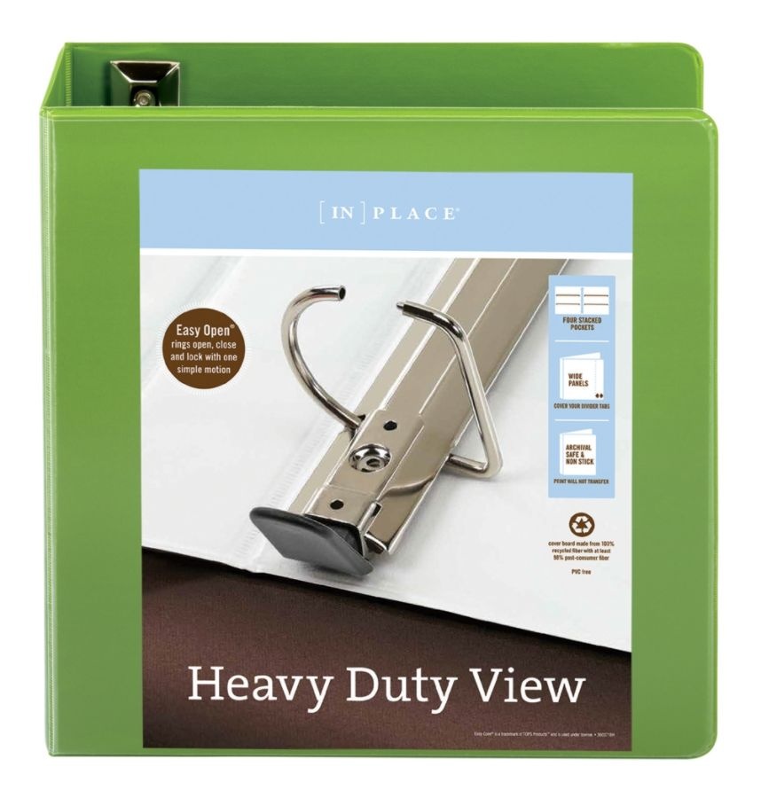 slide 2 of 5, Office Depot Brand Heavy-Duty D-Ring View Binder, 3'' Rings, Army Green, 1 ct