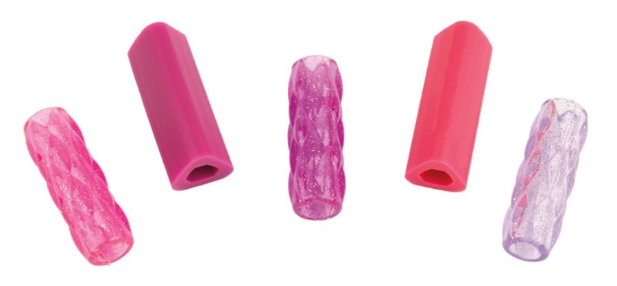 slide 2 of 2, Office Depot Brand Soft Gel Round Pencil Grips, Purple/Pink, Pack Of 5, 5 ct