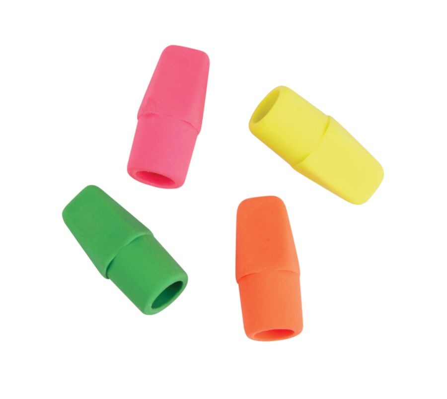 slide 2 of 2, Office Depot Brand Neon Eraser Caps, Assorted Colors, Pack Of 12, 12 ct