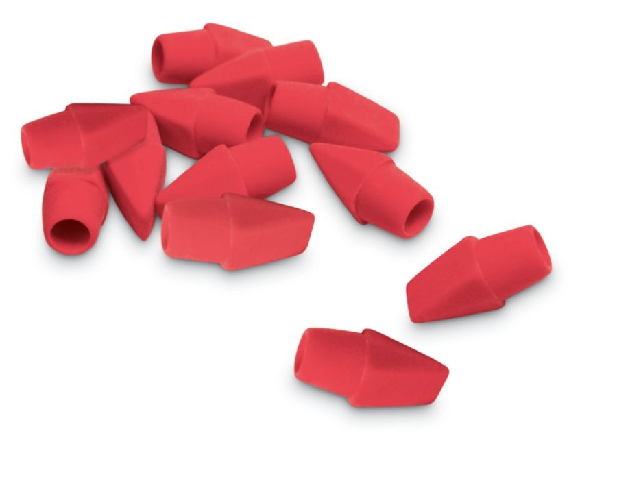 slide 2 of 2, Office Depot Brand Eraser Caps, Red, Pack Of 12 Eraser Caps, 12 ct