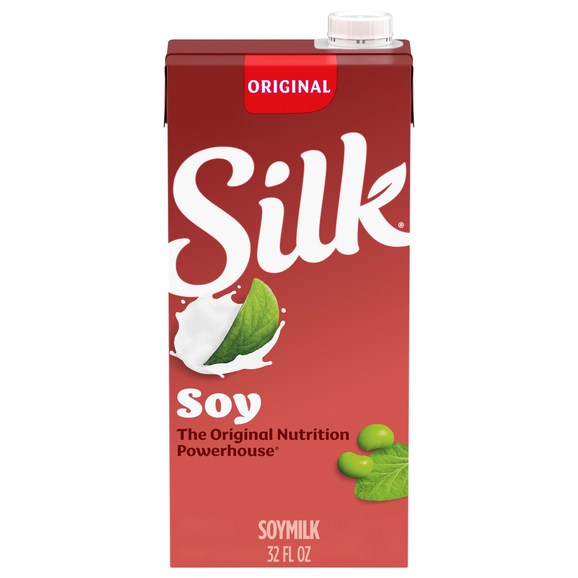 slide 1 of 5, Silk Soy Milk, Organic Original, Shelf Stable, Dairy Free, Lactose Free, Vegan Milk with 8g Protein per Serving, 32 FL OZ Quart, 32 fl oz