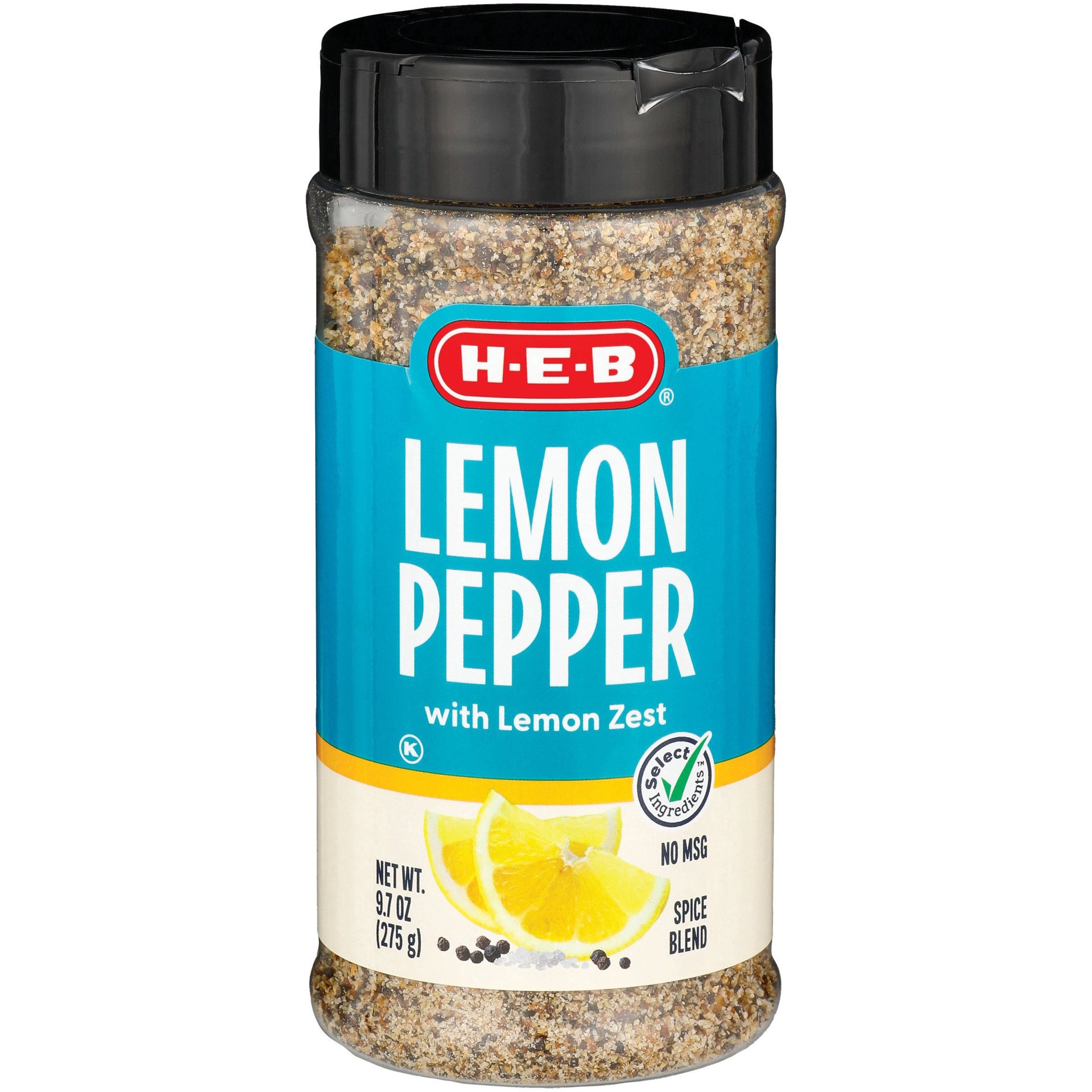 slide 1 of 1, H-E-B Select Ingredients Lemon Pepper Value Size, 9.7 oz