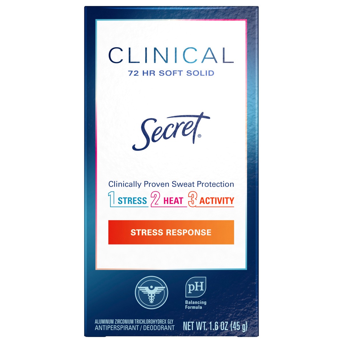 slide 1 of 7, Secret Clinical Strength Stress Response Soft Solid Antiperspirant & Deodorant for Women - 1.6oz, 1.6 oz
