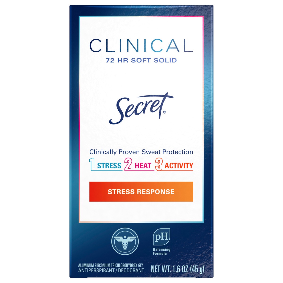 slide 1 of 7, Secret Clinical Strength Soft Solid Antiperspirant and Deodorant for Women, Stress Response, 1.6 oz, 1.6 oz