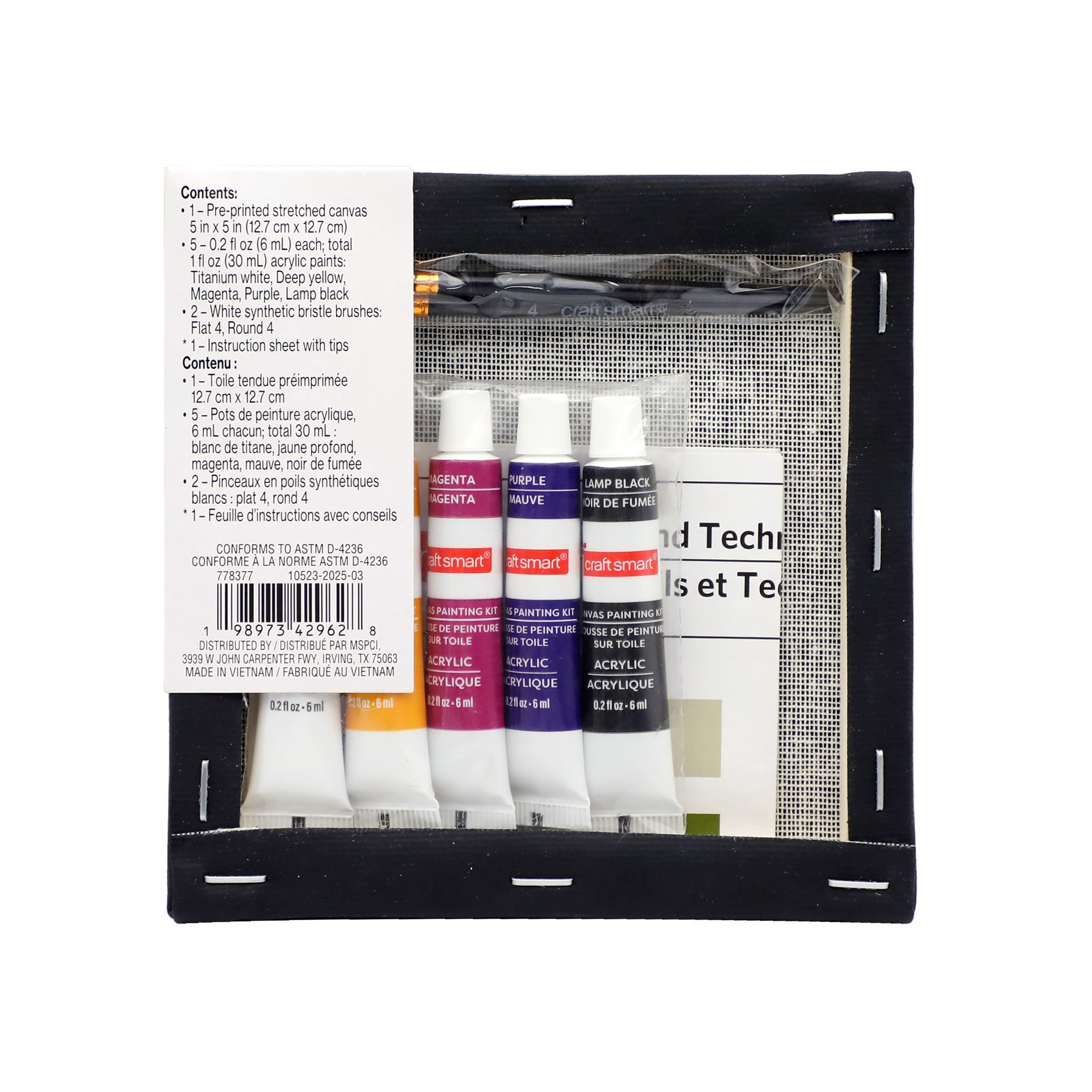 slide 3 of 5, 5" X 5" Witch Dog In Web Canvas Painting Kit By Craft Smart, 5 in x 5 in