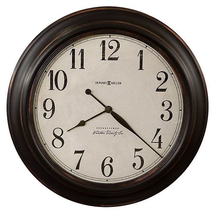 slide 1 of 1, Howard Miller Ashby Wall Clock - Aged Black, 30 in