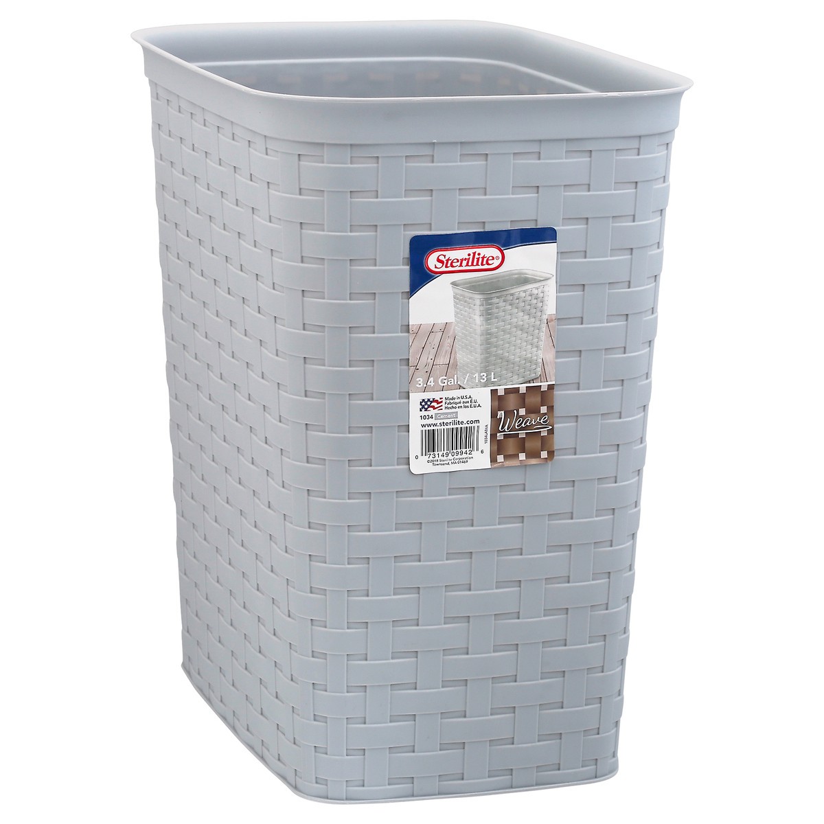 slide 12 of 12, Sterilite 3.4 Gallon Cement Weave Wastebasket 1 ea, 1 ct