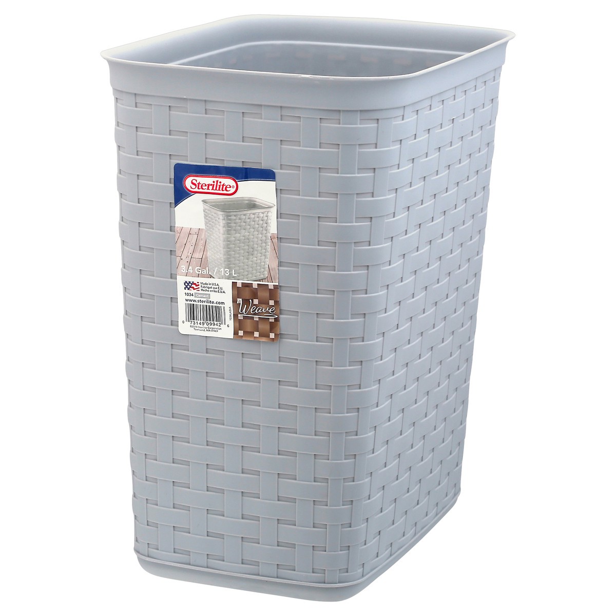 slide 6 of 12, Sterilite 3.4 Gallon Cement Weave Wastebasket 1 ea, 1 ct