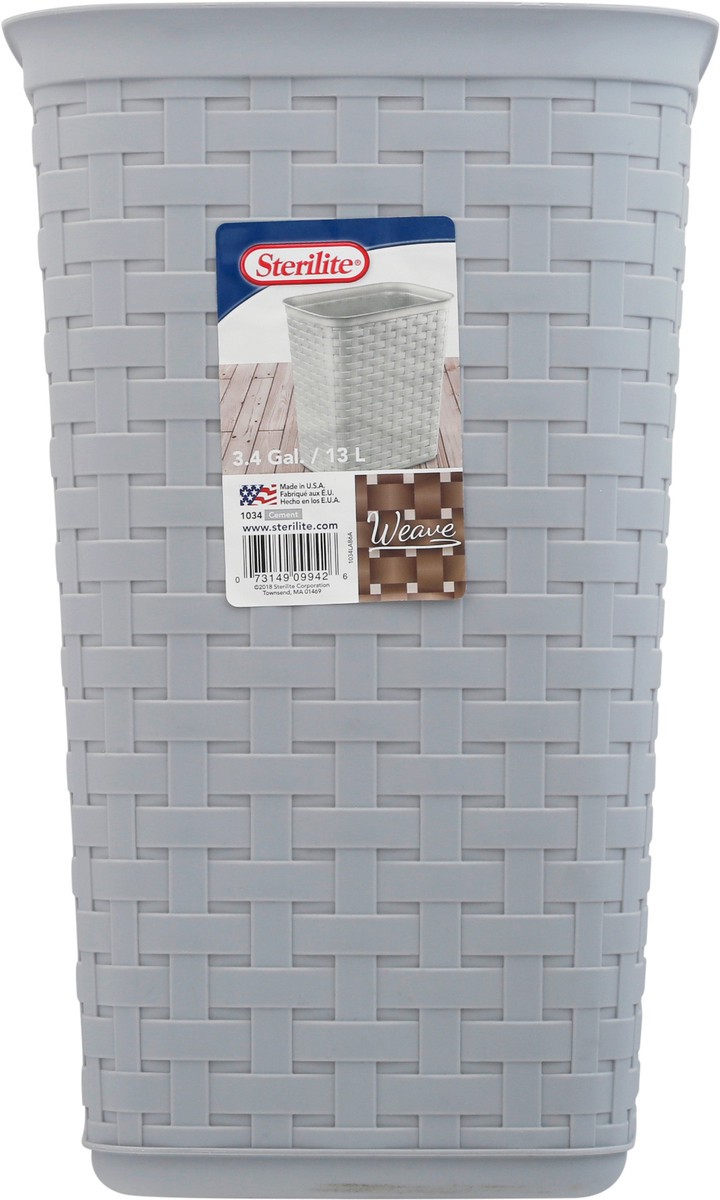 slide 5 of 12, Sterilite 3.4 Gallon Cement Weave Wastebasket 1 ea, 1 ct
