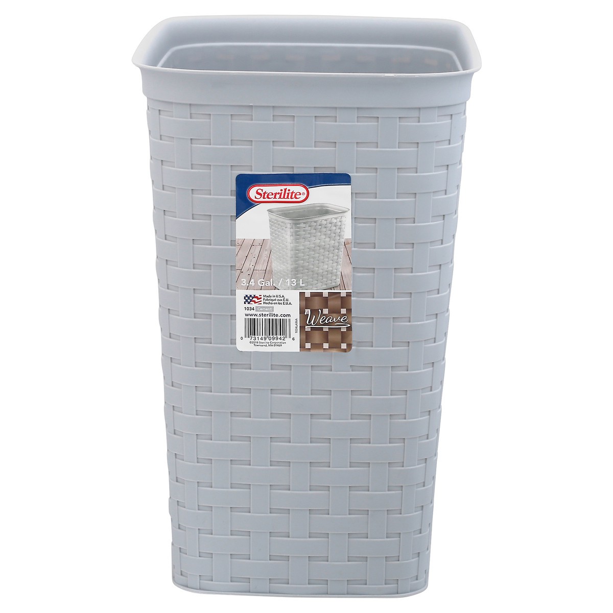 slide 11 of 12, Sterilite 3.4 Gallon Cement Weave Wastebasket 1 ea, 1 ct