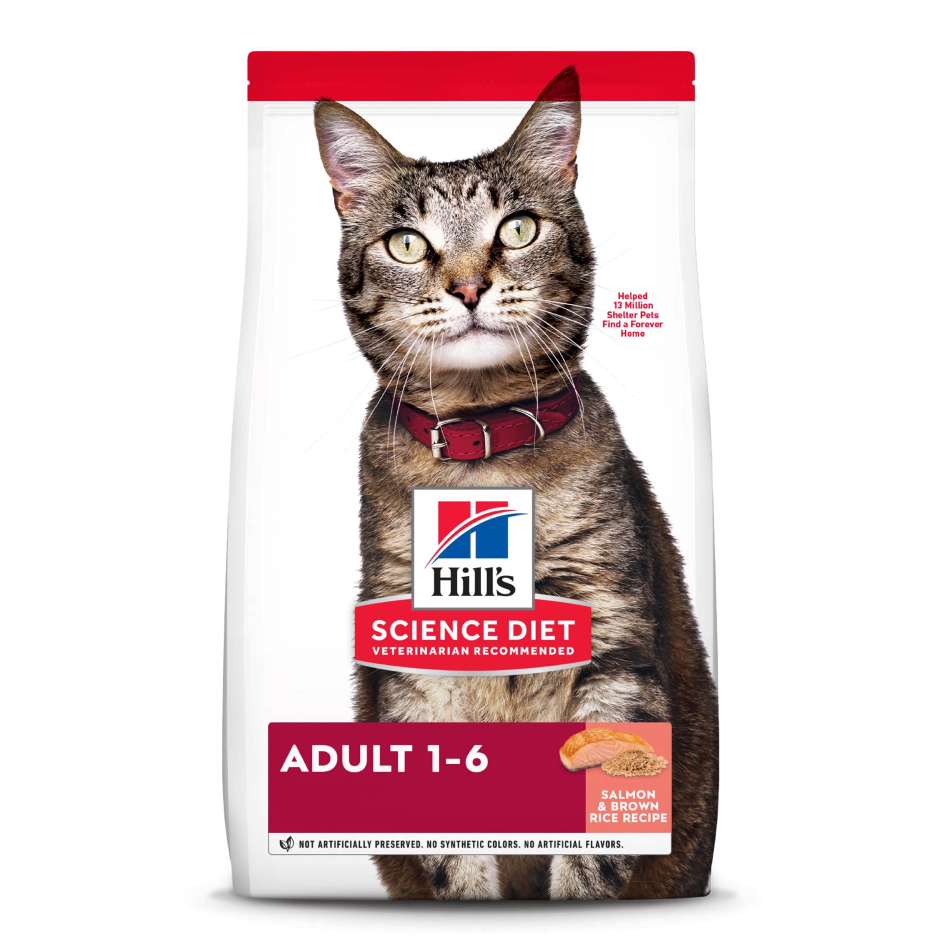 slide 1 of 1, Hill's Science Diet Adult Salmon & Brown Rice Recipe Dry Cat Food, 15 lbs., 1 ct