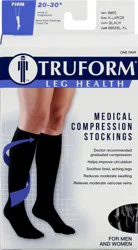 Truform X-Large Black Firm Medical Compression Below Knee Stockings, 1 ea
