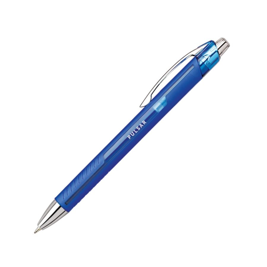 slide 2 of 2, Office Depot Pulsar Advanced Ink Ballpoint Pens, Conical/Medium Point Blue Barrels, Blue Ink, 12 ct