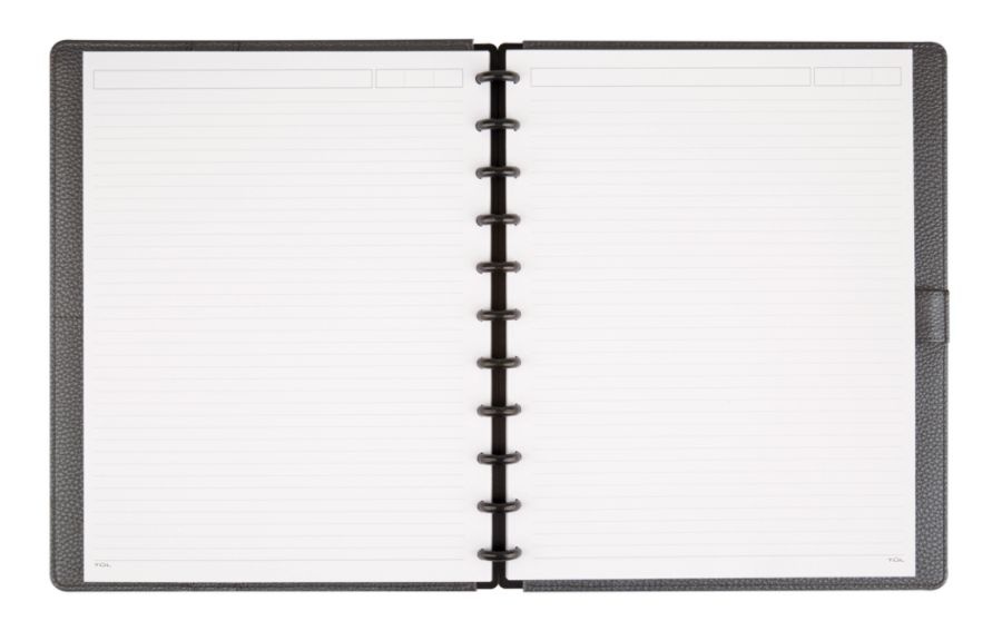 slide 2 of 5, TUL Elements Custom Note-Taking System Discbound Notebook, Narrow Ruled, Gunmetal/Pebbled, 60 ct; 8 1/2 in x 11 in