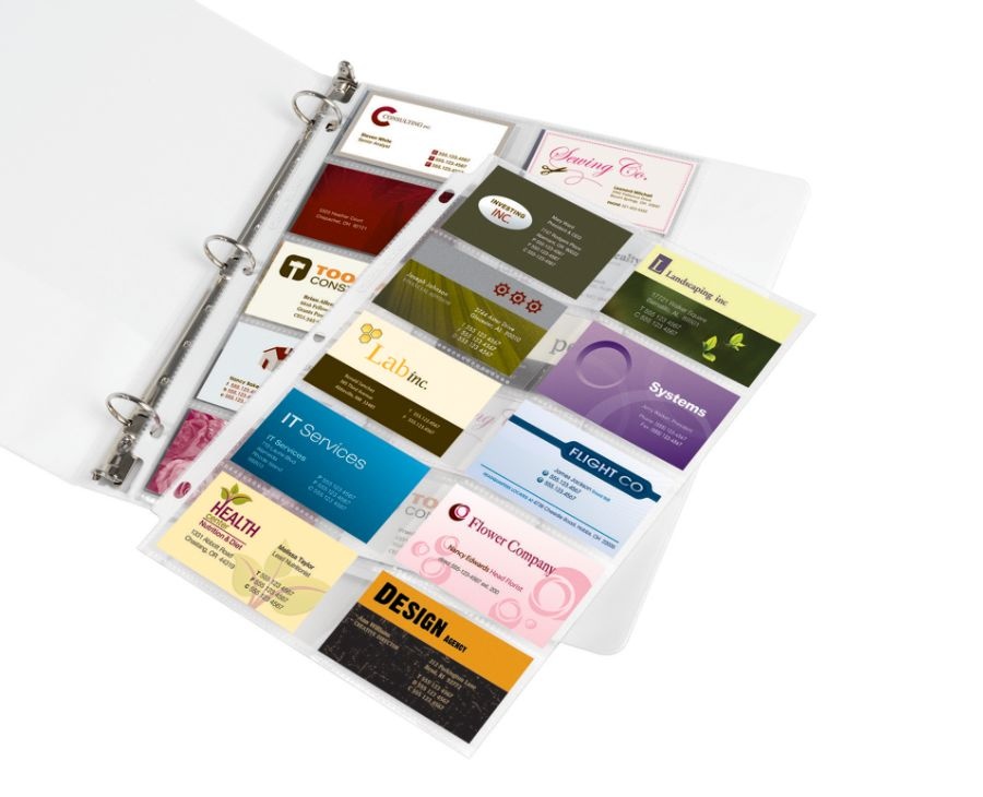 Office Depot Brand Business Card Binder Pages, Clear 10 ct; 8 1/2 in x