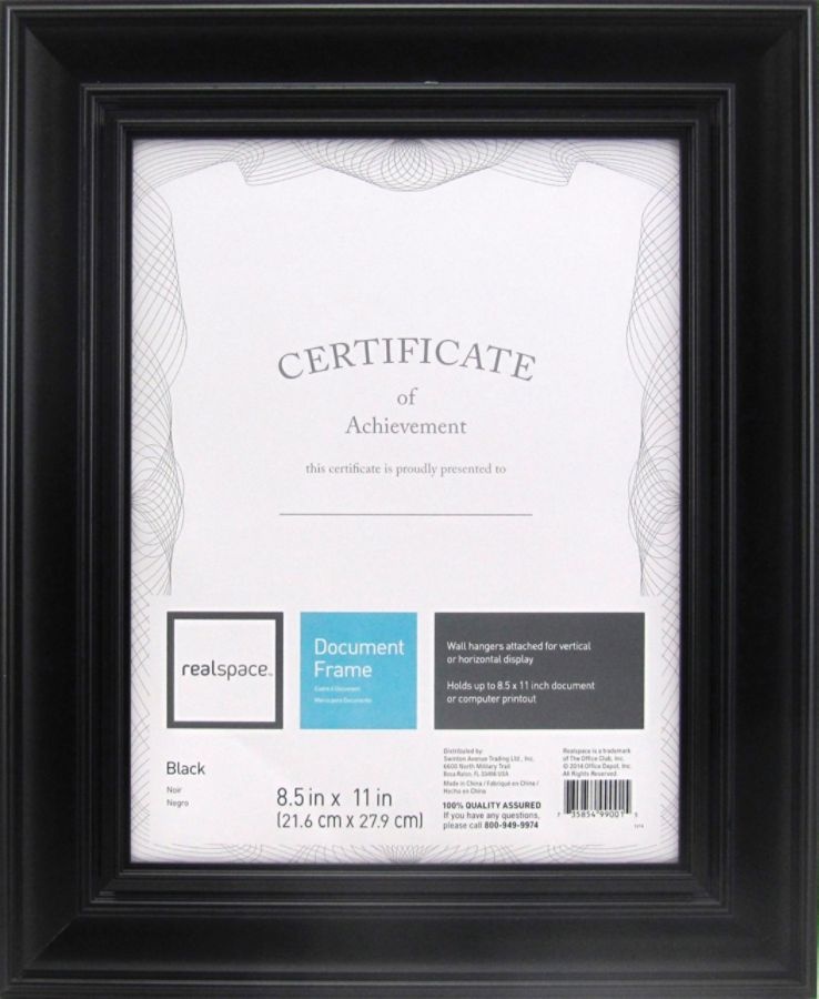 slide 2 of 6, Realspace Photo/Document Frame, Stephan, 8-1/2'' X 11'', Black, 1 ct