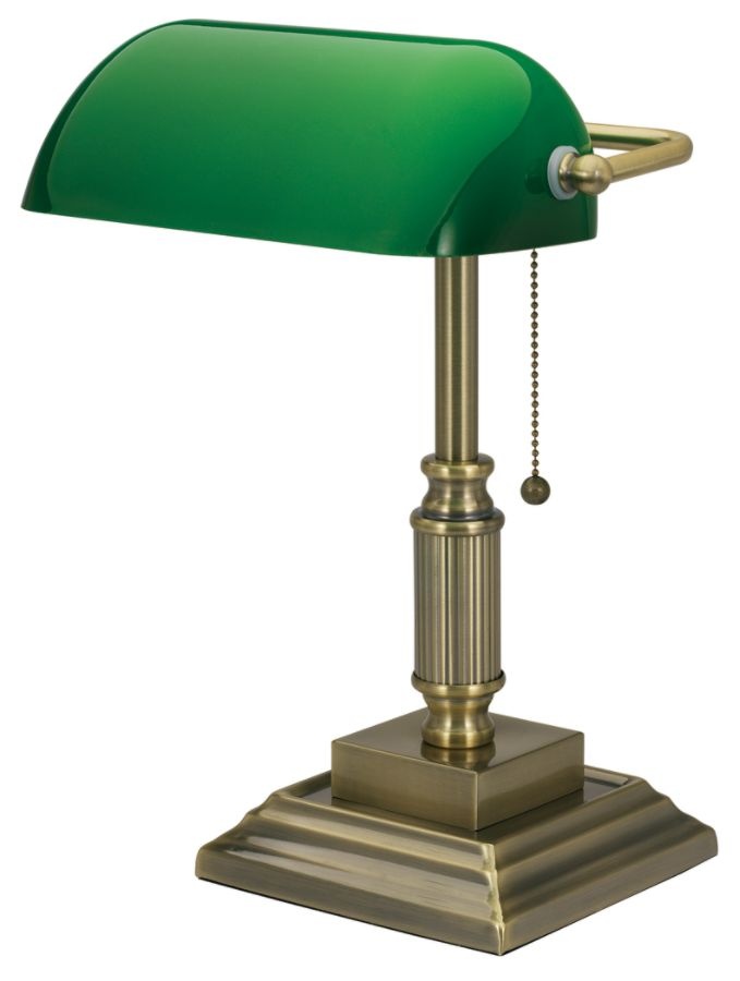 slide 2 of 2, Realspace Traditional Banker's Lamp, 14-3/4''H, Antique Brass, 1 ct