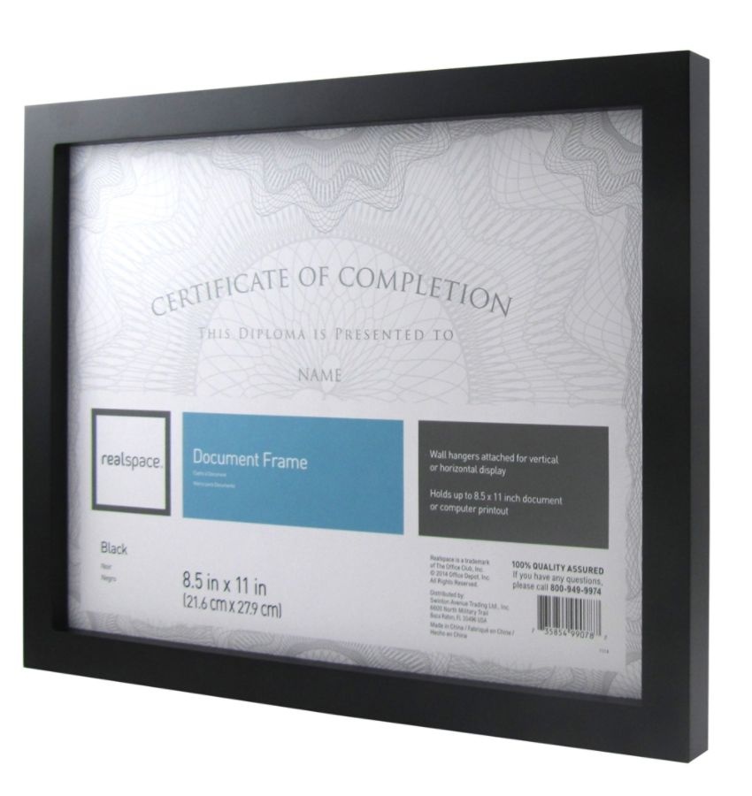 slide 2 of 3, Realspace Photo/Document Frame, Gallery, 8-1/2'' X 11'', Black, 1 ct