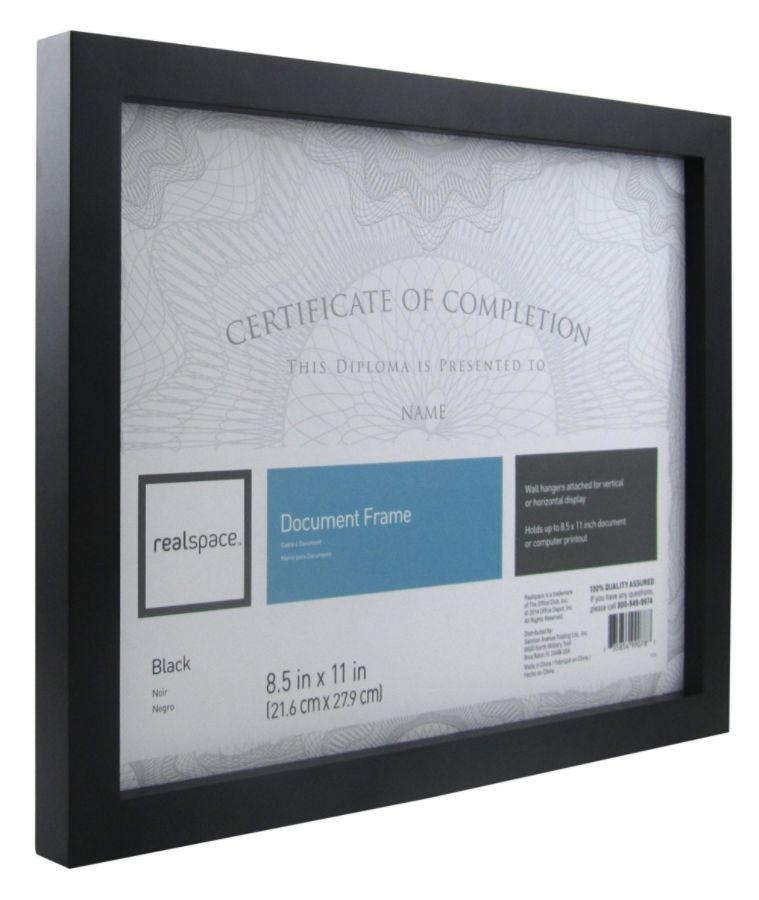 slide 3 of 3, Realspace Photo/Document Frame, Gallery, 8-1/2'' X 11'', Black, 1 ct