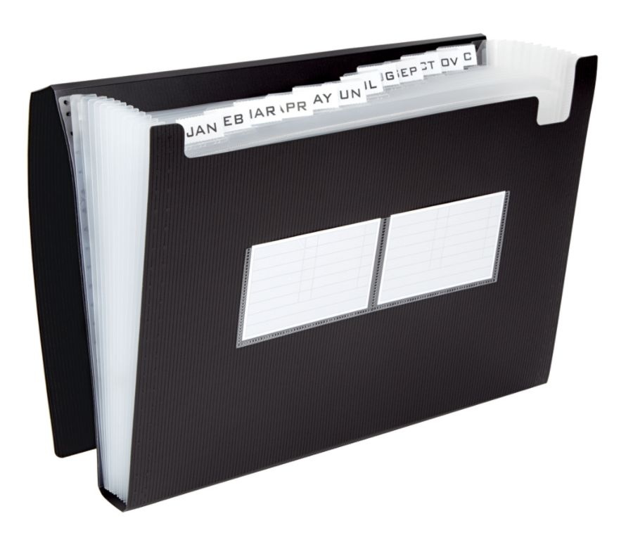 slide 2 of 2, Office Depot Brand 13-Pocket Professional File, Letter Size, 1 1/2'' Expansion, Black, 1 ct