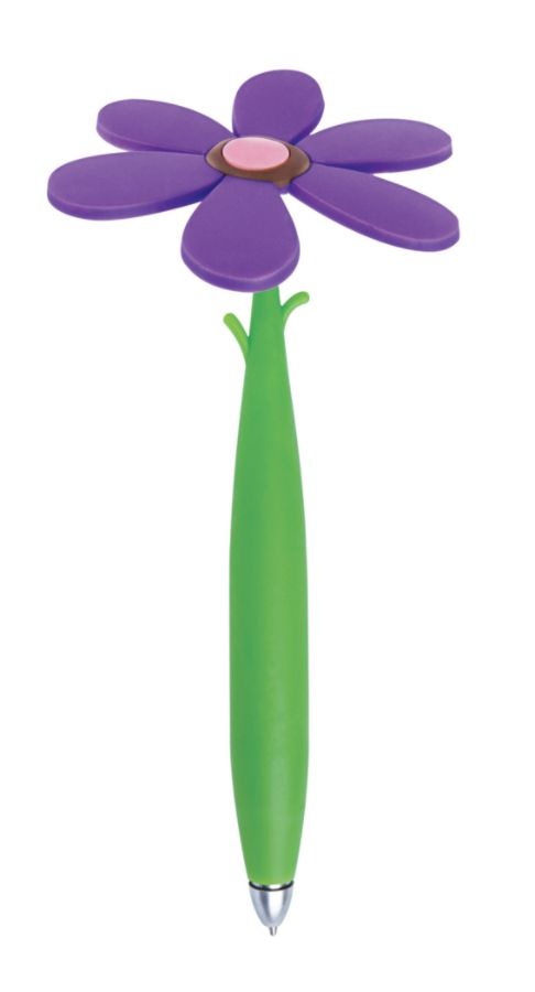 slide 2 of 5, Office Depot Brand Fun Ballpoint Pen With Topper, Flower, Fine Point, 0.7 Mm, Green Barrel, Black Ink, 1 ct