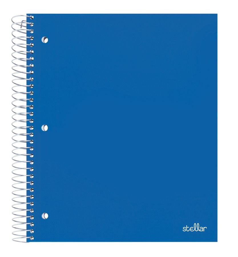 slide 3 of 10, Office Depot Brand Spiral Stellar Poly Notebook, 10 1/2'' X 8'', 3 Subject, Wide Ruled, 150 Sheets, Assorted Colors, 150 ct