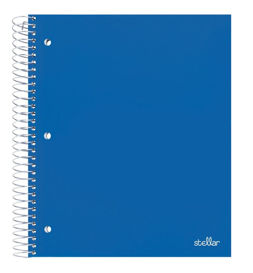 slide 9 of 10, Office Depot Brand Spiral Stellar Poly Notebook, 10 1/2'' X 8'', 3 Subject, Wide Ruled, 150 Sheets, Assorted Colors, 150 ct