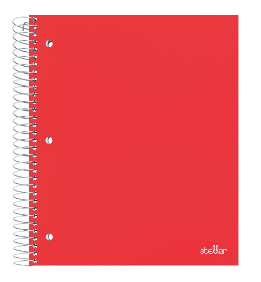 slide 4 of 10, Office Depot Brand Spiral Stellar Poly Notebook, 10 1/2'' X 8'', 3 Subject, Wide Ruled, 150 Sheets, Assorted Colors, 150 ct
