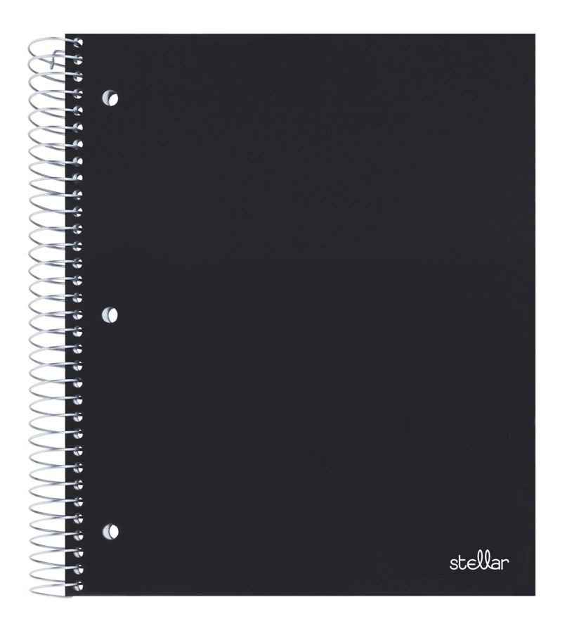 slide 5 of 10, Office Depot Brand Spiral Stellar Poly Notebook, 10 1/2'' X 8'', 3 Subject, Wide Ruled, 150 Sheets, Assorted Colors, 150 ct