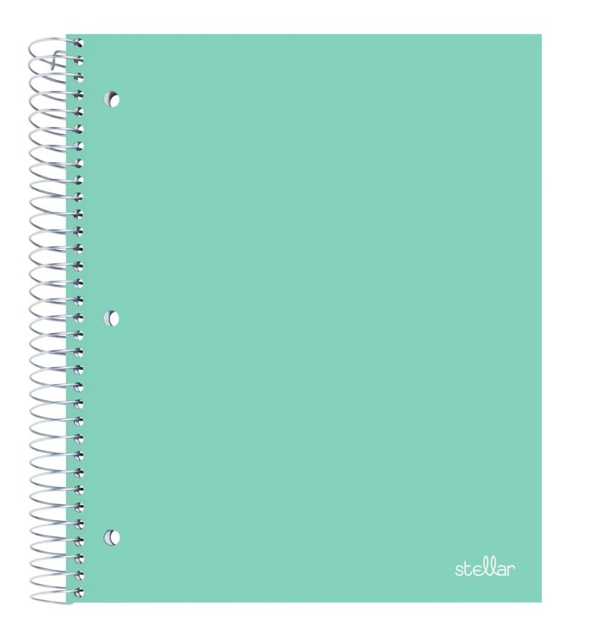 slide 7 of 10, Office Depot Brand Spiral Stellar Poly Notebook, 10 1/2'' X 8'', 3 Subject, Wide Ruled, 150 Sheets, Assorted Colors, 150 ct