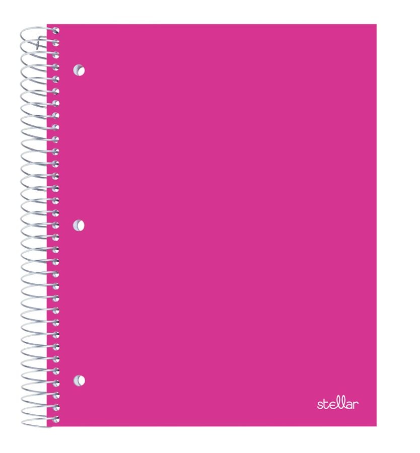 slide 5 of 10, Office Depot Brand Stellar Poly Notebook, 8 1/2'' X 11'', 5 Subject, College Ruled, Assorted Colors (No Color Choice), 200 Sheets, 200 ct