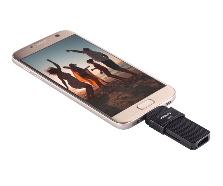 slide 3 of 6, PNY Duo Link Otg Micro-Usb Flash Drive For Android, 32 GB