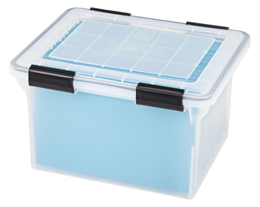 slide 9 of 10, Iris Watertight File Box - Clear, 32 qt