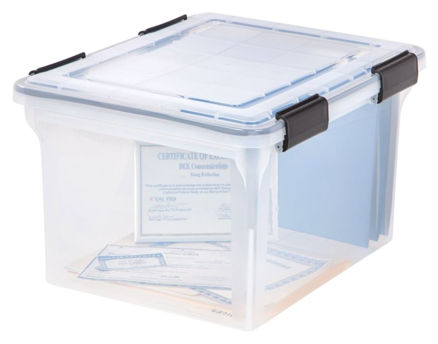 slide 6 of 10, Iris Watertight File Box - Clear, 32 qt