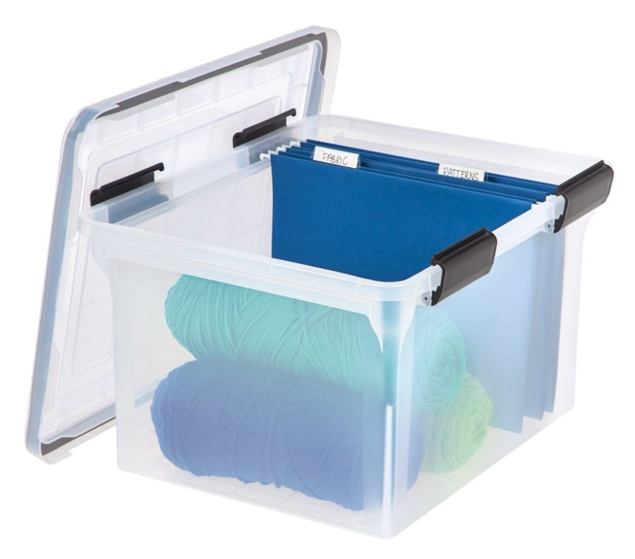 slide 7 of 10, Iris Watertight File Box - Clear, 32 qt