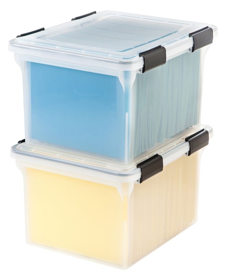 slide 10 of 10, Iris Watertight File Box - Clear, 32 qt