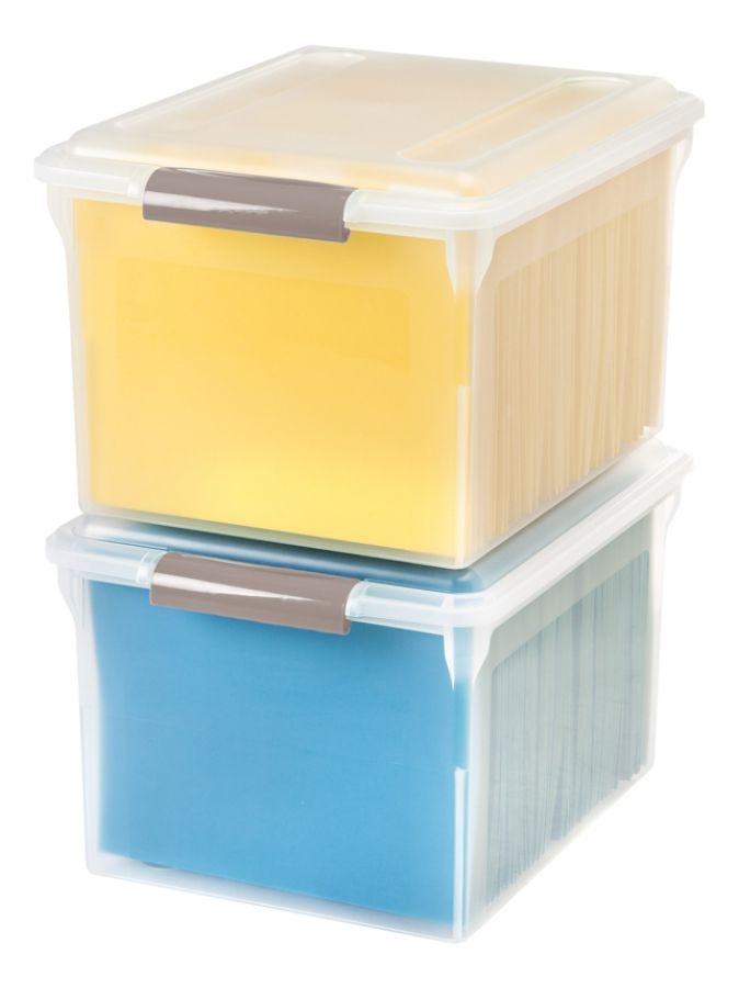 slide 2 of 5, Iris Store And Slide File Box, Letter/Legal Size, 17-1/2'' X 13-3/4'' X 11-1/4'', Clear, 1 ct