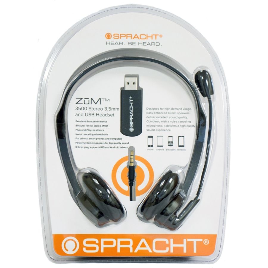 slide 4 of 7, Spracht Zum Stereo 3.5 Mm And Usb Universal Headset, 1 ct