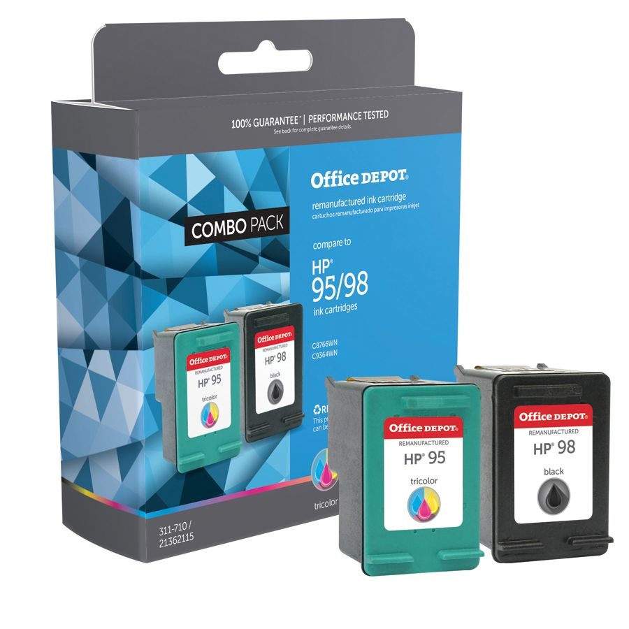 slide 2 of 3, Office Depot Brand Od295-98A Remanufactured Ink Cartridge Replacement For Hp 95/98 Black/Tricolor, Pack Of 2, 2 ct