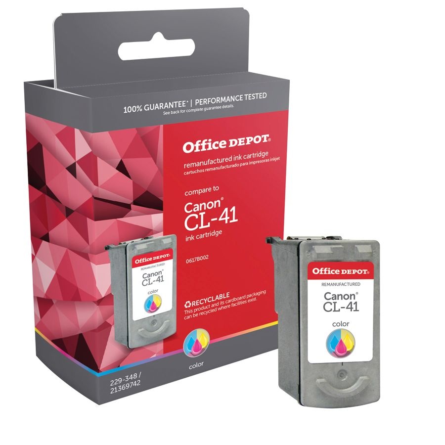 slide 2 of 3, Office Depot Brand Odcl41 (Canon Cl-41) Remanufactured Tricolor Ink Cartridge, 1 ct